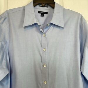 Women’s Lands’ End Sz 22 No Iron Pinpoint Oxford blue button down long sleeve